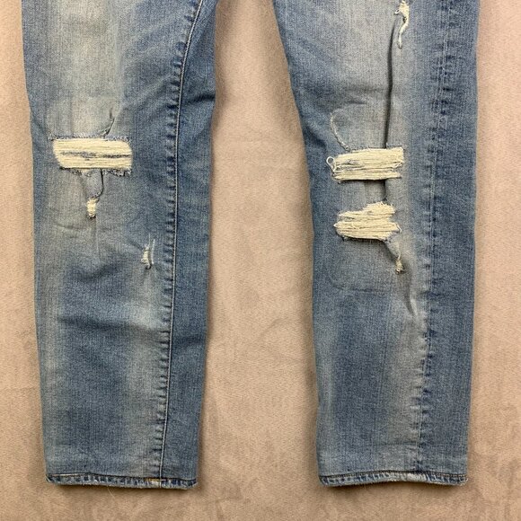 True Religion Mens Pants 34 Blue Distressed Jeans Rocco Relaxed Skinny 34x30 - Picture 3 of 14